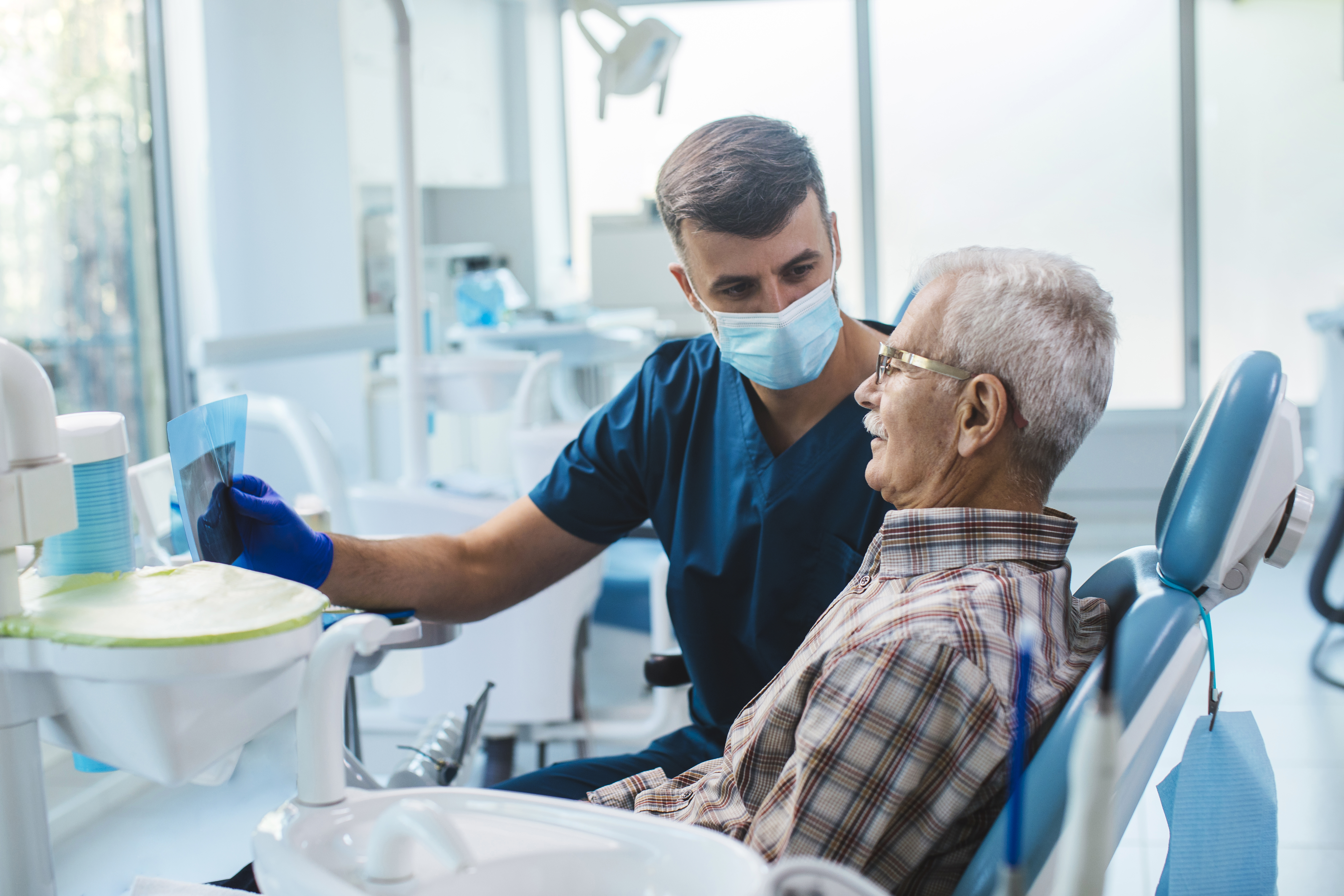 man receiving dental care 