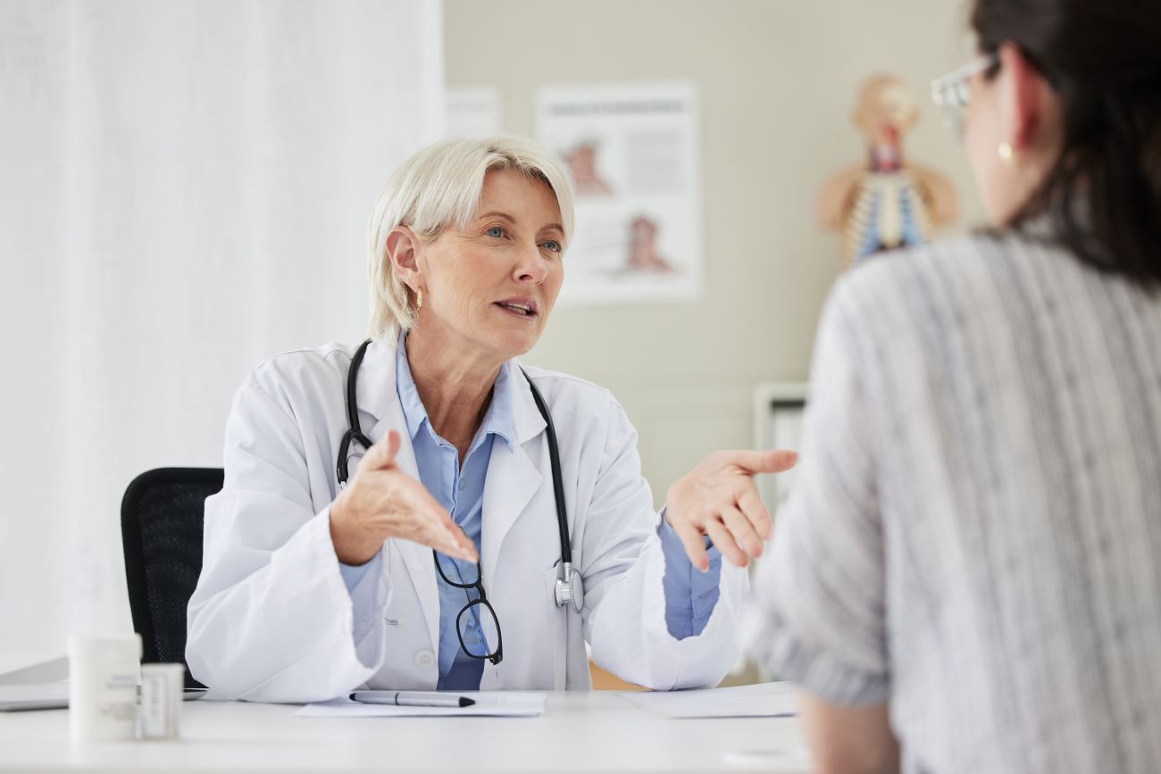 Doctor and patient speaking