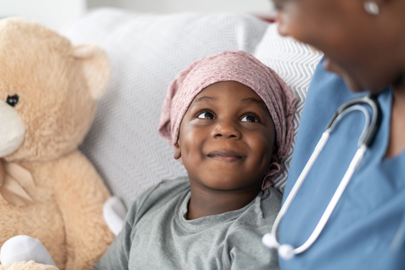 Child in hospital bed