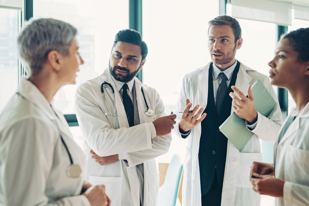 Healthcare professionals speaking with eachother