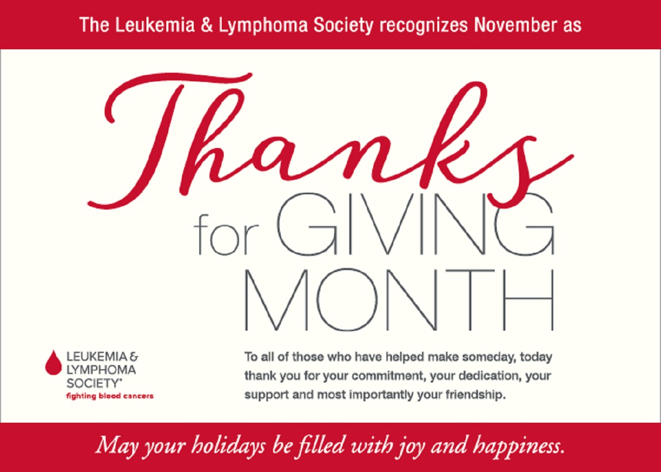 Thanks For Giving Month Leukemia And Lymphoma Society