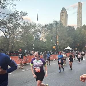 young white woman running team in training