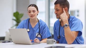 Healthcare professionals watching webcast