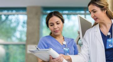Nurse and doctor speaking