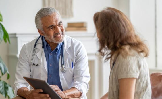 Doctor presenting new information to his patient