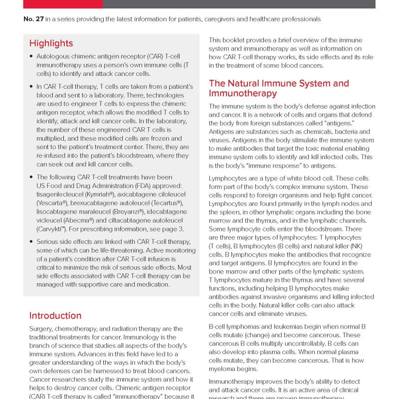 Chimeric Antigen Receptor (CAR) T-Cell Therapy