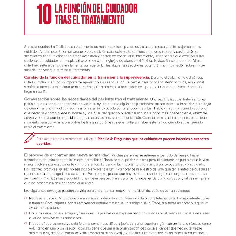 Capítulo 10: La función del cuidador tras el tratamiento
