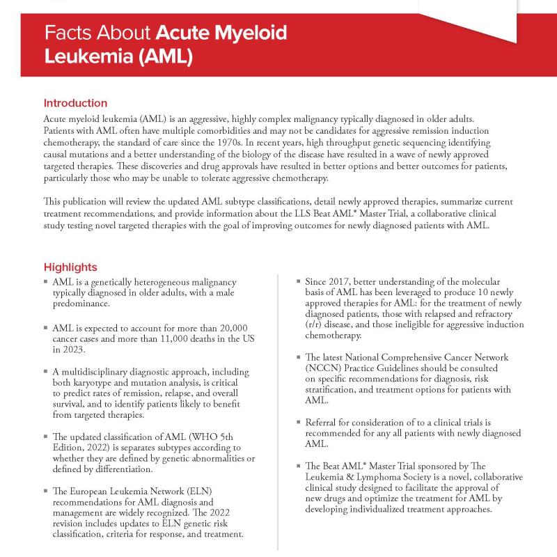 Facts About Acute Myeloid Leukemia (AML)