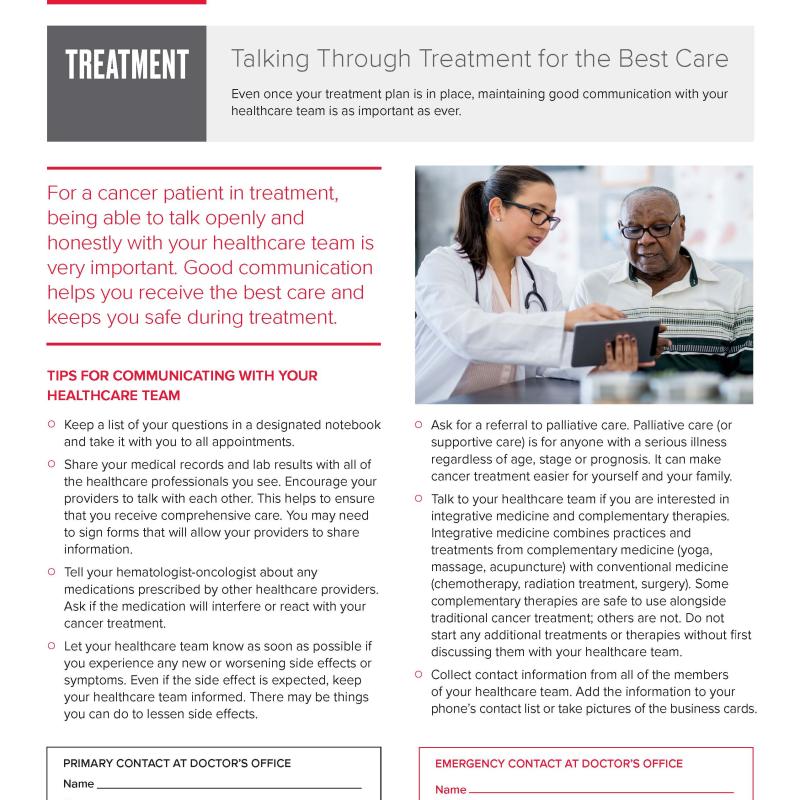 Communicating With Your Healthcare Team: Treatment