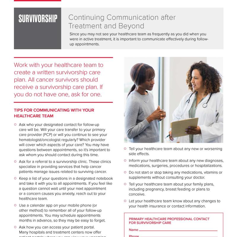 Communicating With Your Healthcare Team: Survivorship