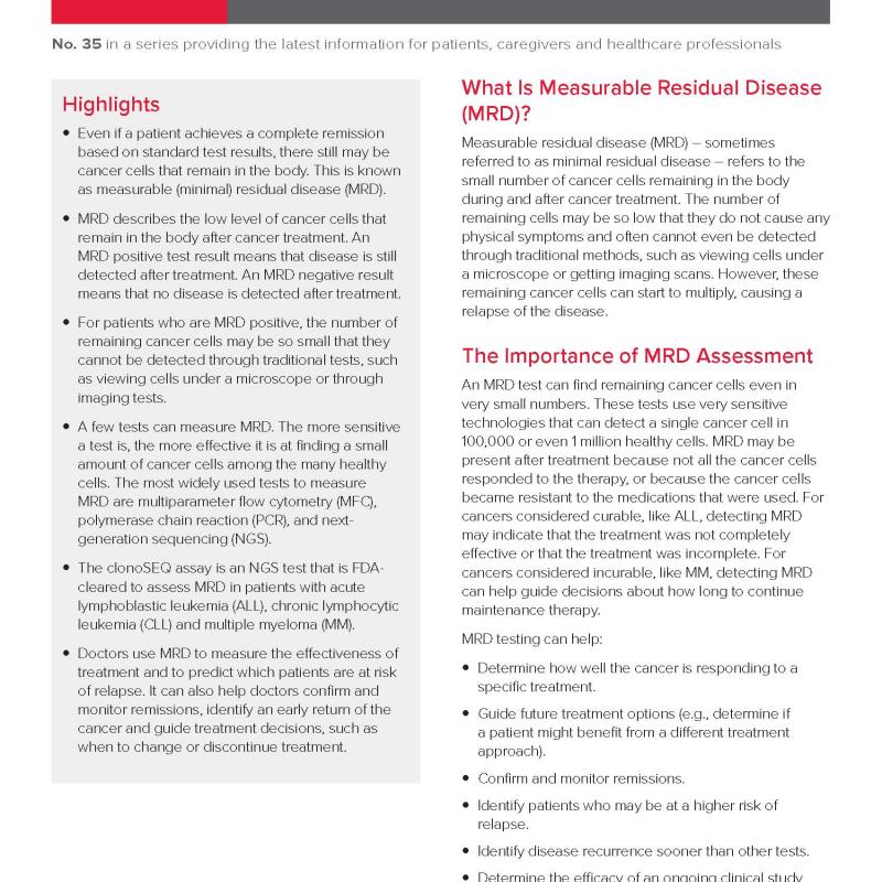 Measurable Residual Disease (MRD)