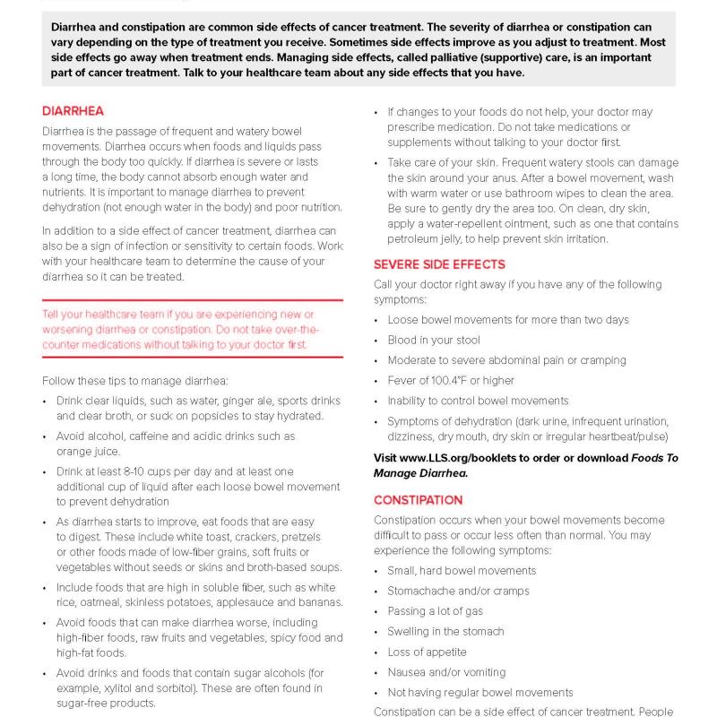 Side-Effect Management: Managing Diarrhea and Constipation
