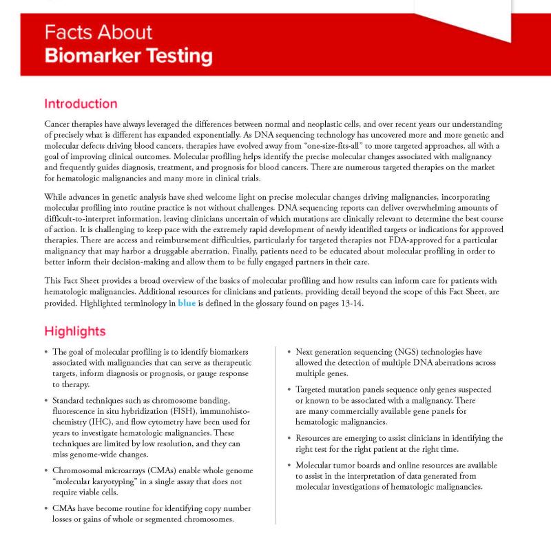 Facts About Biomarker Testing