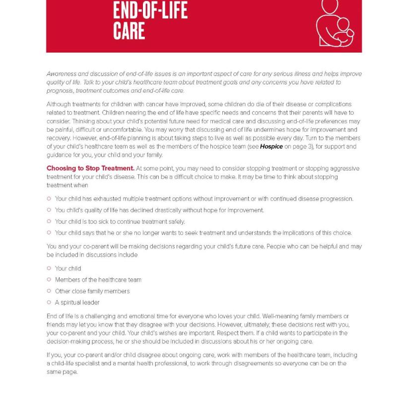 End-of-Life Care for Caregivers of Child and Adolescent Patients