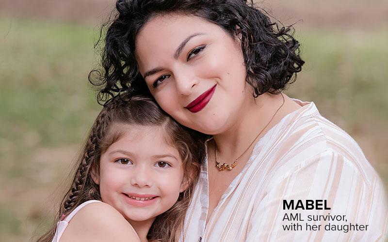 photo of Mabel, AML survivor, with her daughter