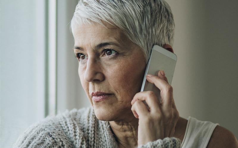 woman on phone
