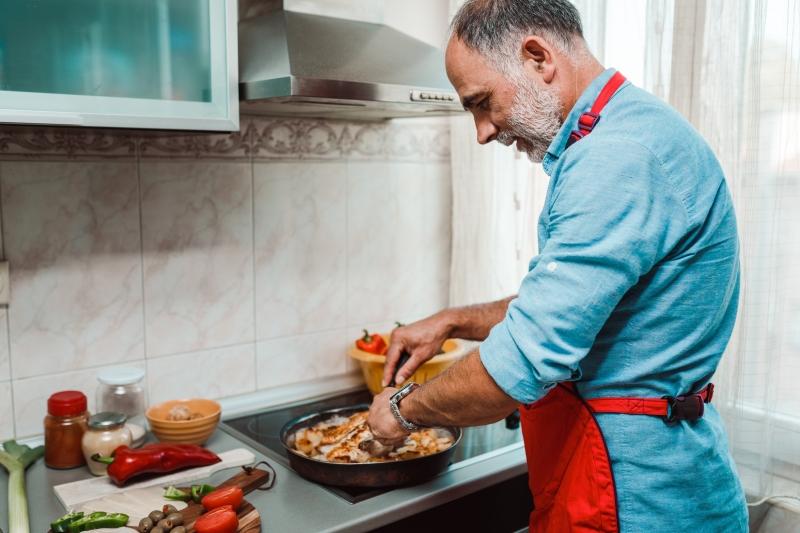 man cooking