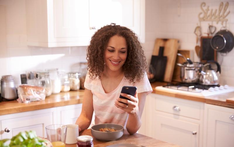 woman on her phone