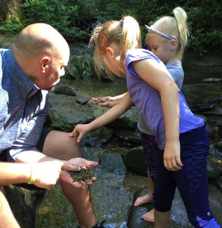 scott outside with kids