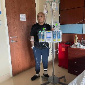 lymphoma, mail, hispanic, infusion pole