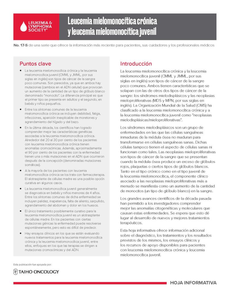 Leucemia mielomonocítica crónica y leucemia mielomonocítica juvenil