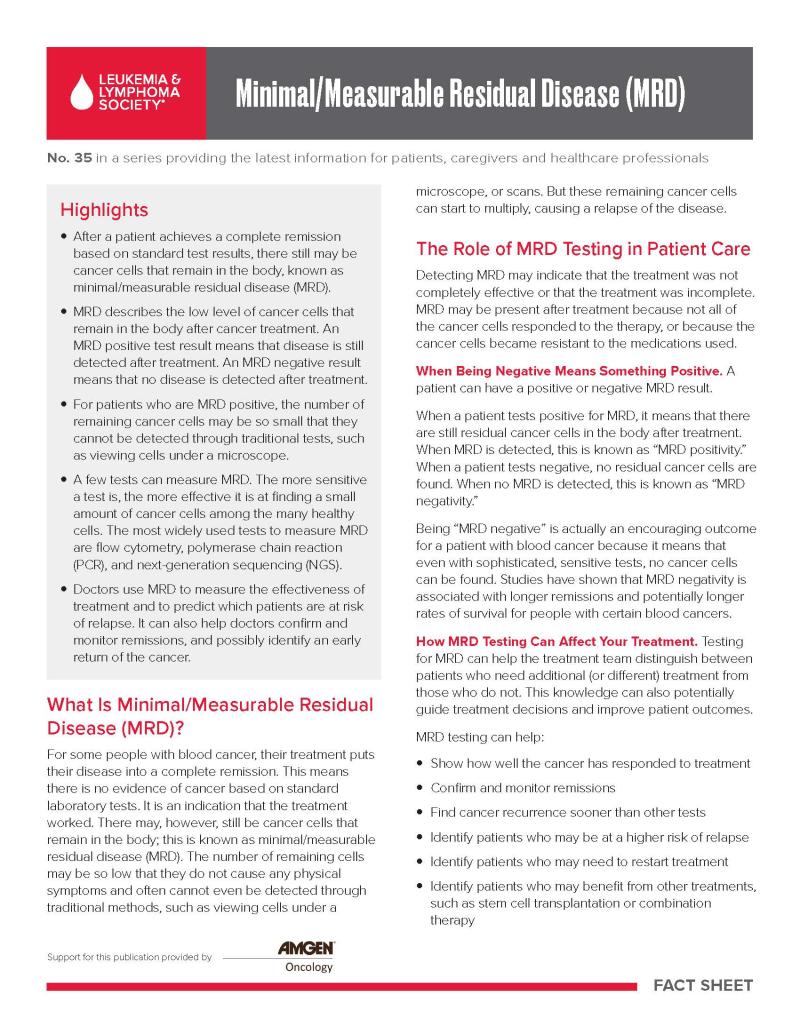 Minimal/Measurable Residual Disease (MRD)