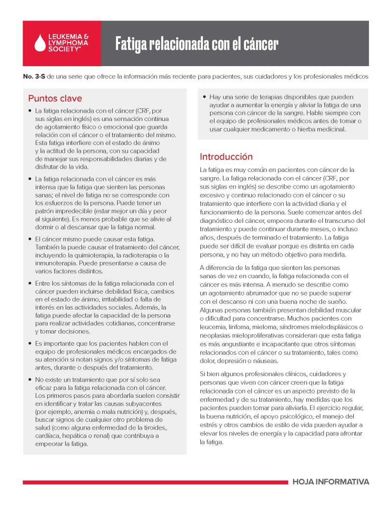 Fatiga relacionada con el cáncer