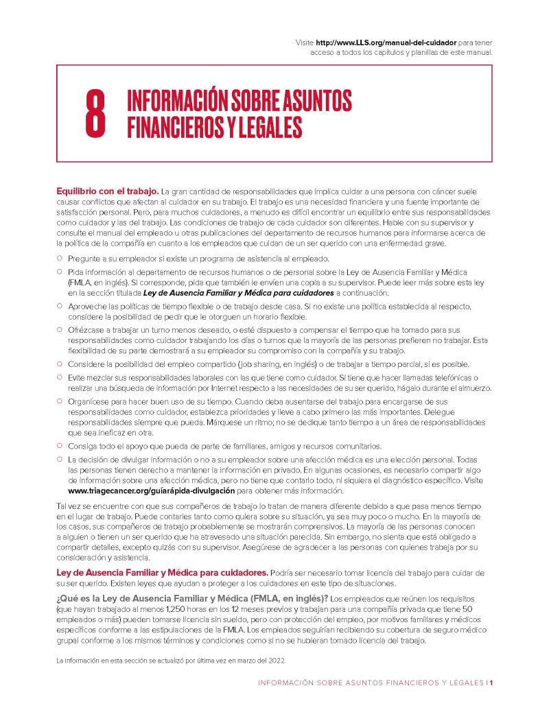 Capítulo 8: Informacion sobre asuntos financieros y legales