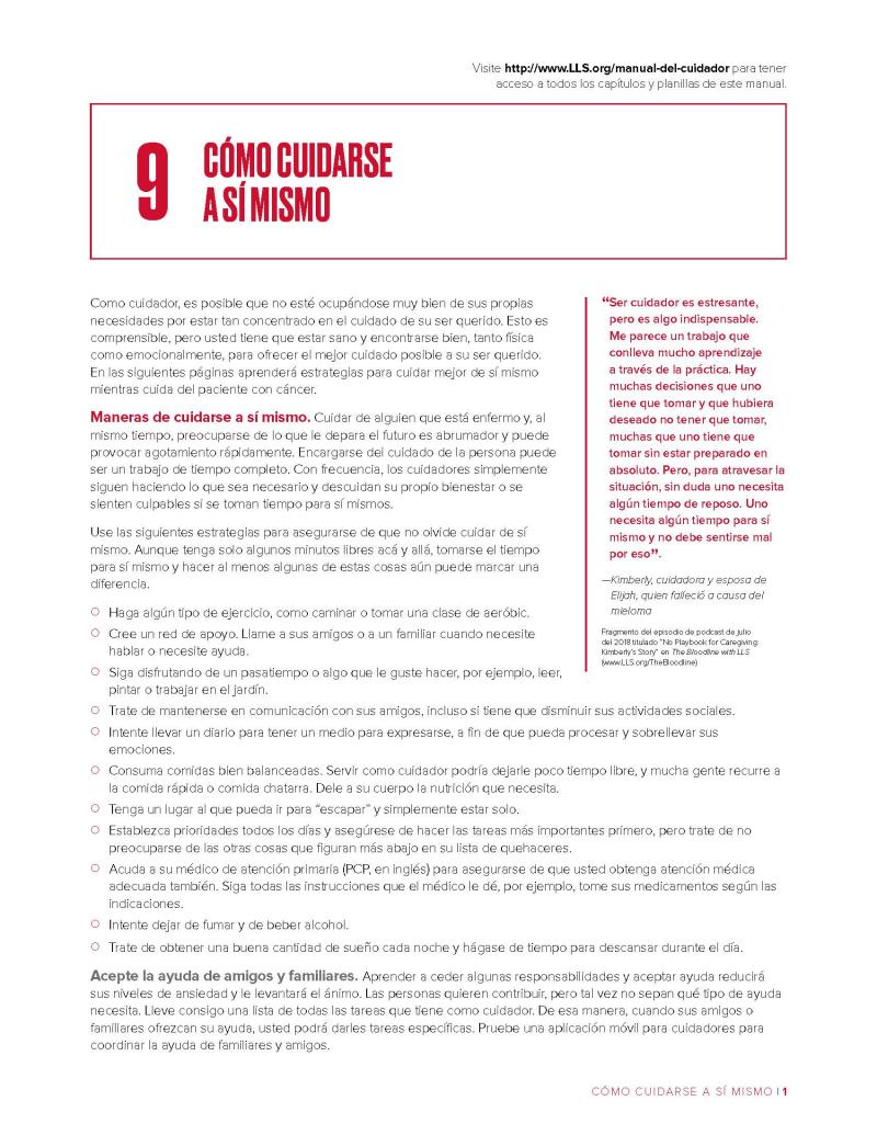 Capítulo 9: Cómo cuidarse a sí mismo