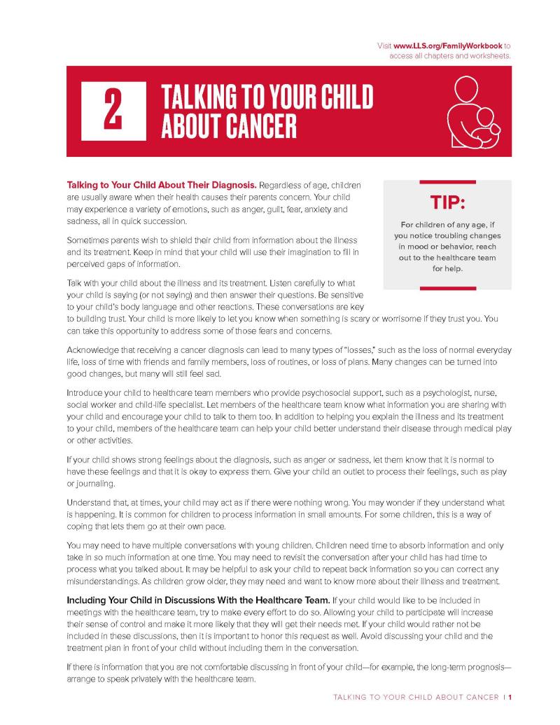 Chapter 2: Talking to Your Child About Cancer