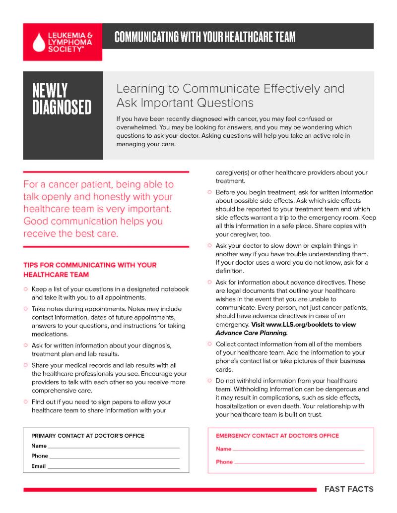 Communicating With Your Healthcare Team: Newly Diagnosed