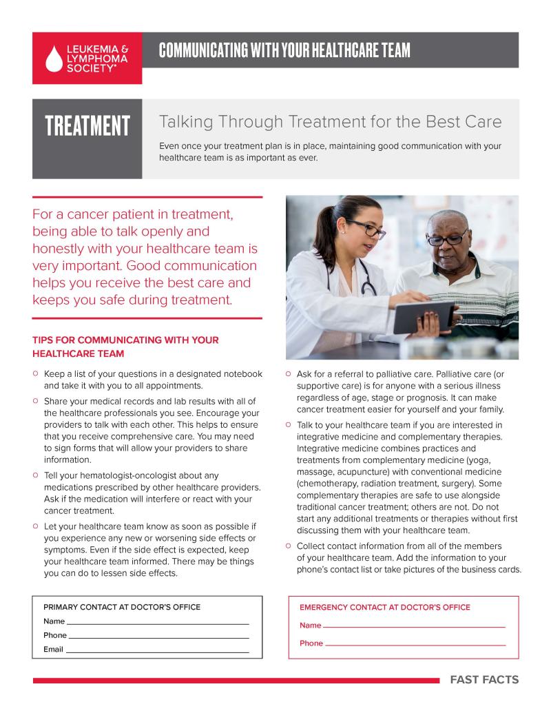 Communicating With Your Healthcare Team: Treatment
