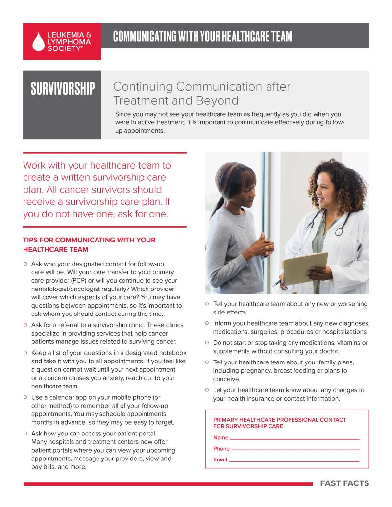 Communicating With Your Healthcare Team: Survivorship