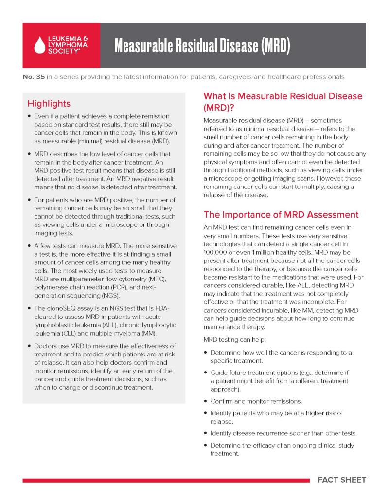 Measurable Residual Disease (MRD)