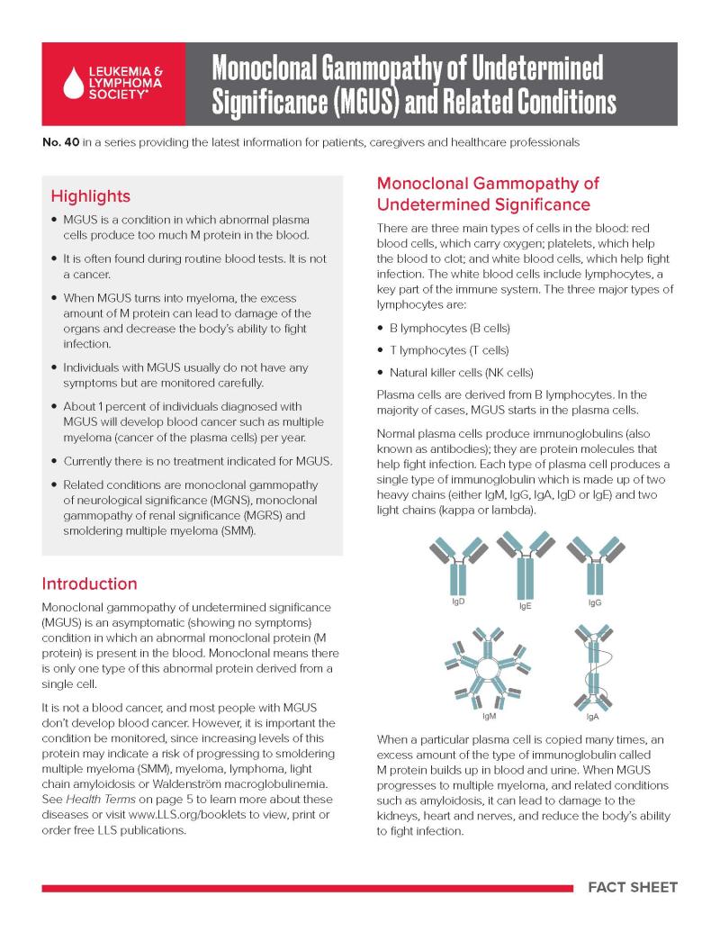 Monoclonal Gammopathy of Undetermined Significance (MGUS) and Related Conditions