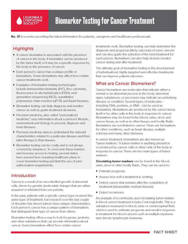 Biomarker Testing for Cancer Treatment