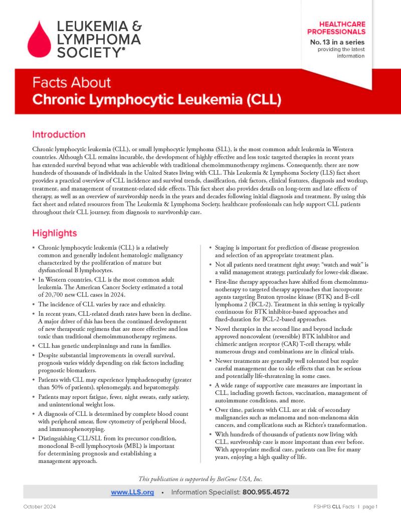Facts About Chronic Lymphocytic Leukemia (CLL)
