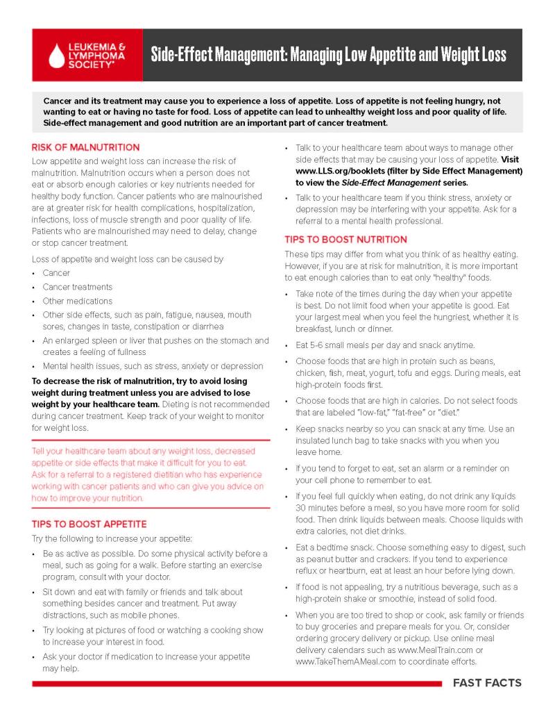 Side-Effect Management: Managing Low Appetite and Weight Loss