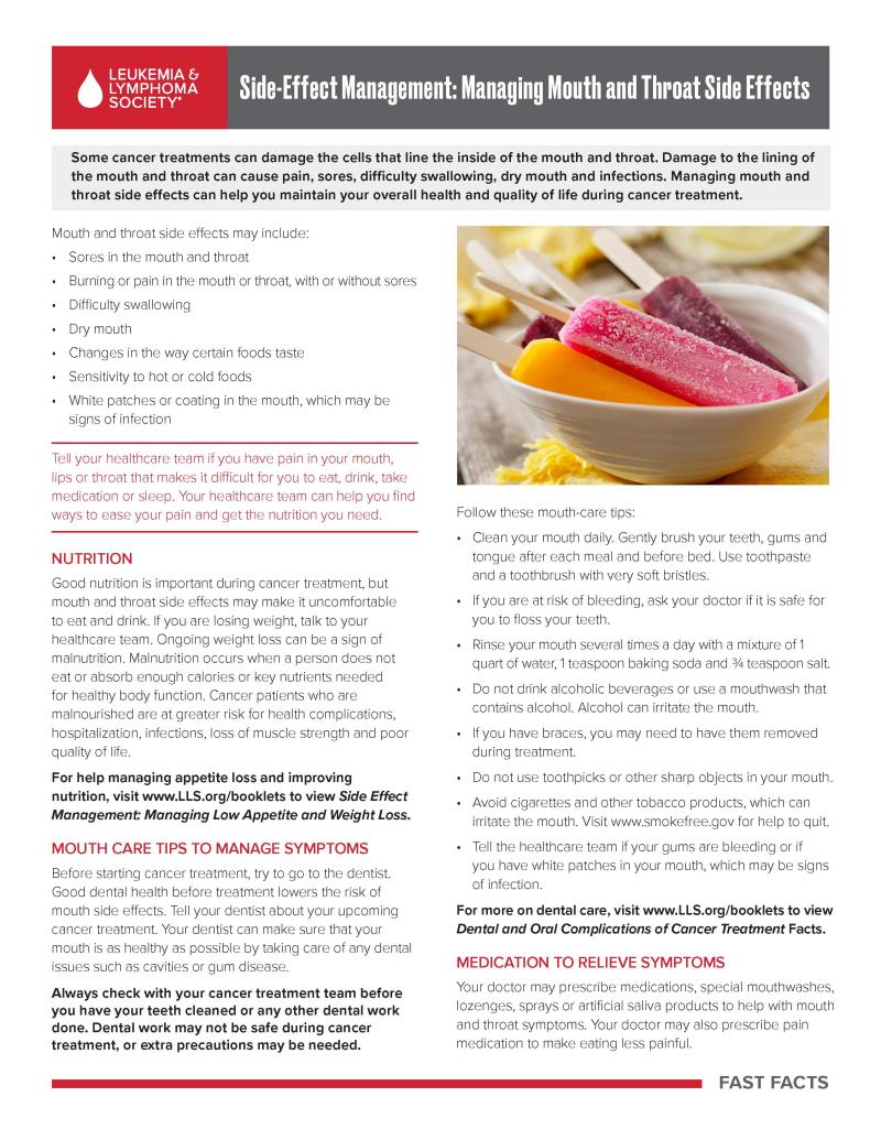 Side-Effect Management: Managing Mouth and Throat Side Effects