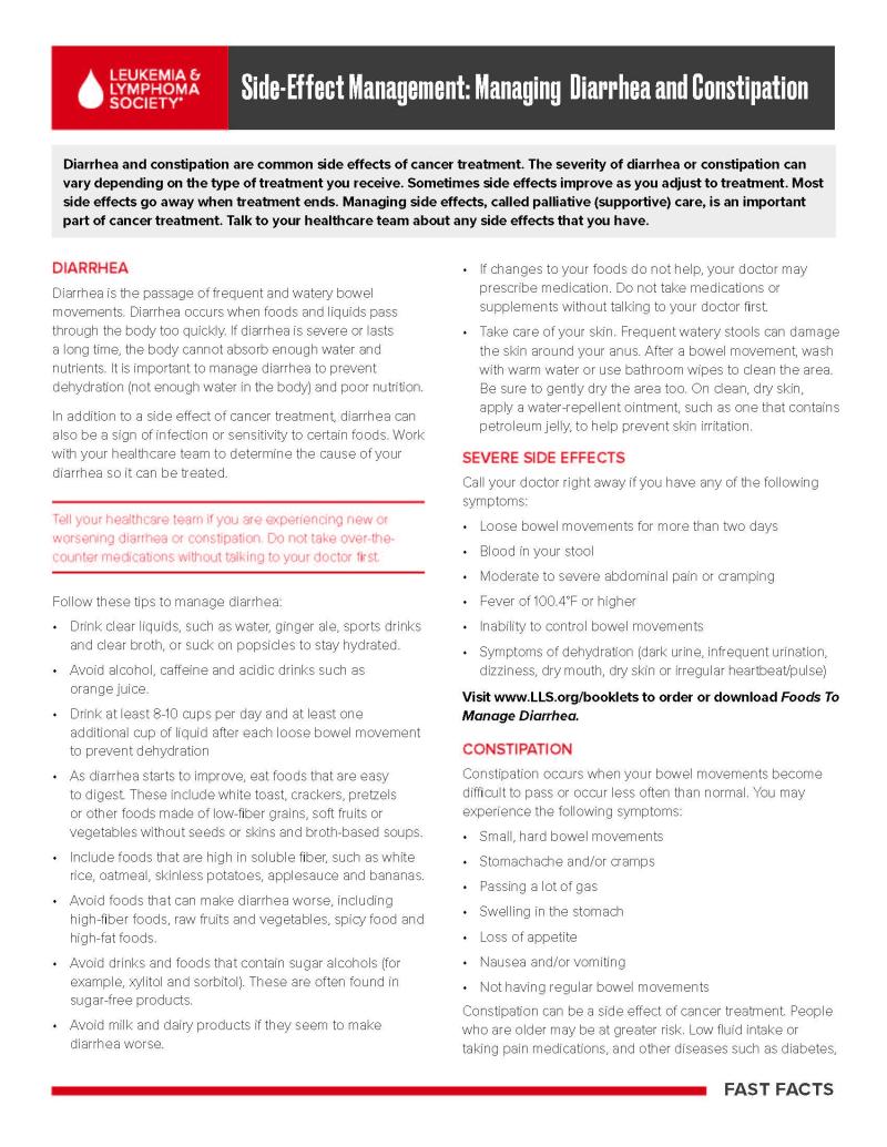 Side-Effect Management: Managing Diarrhea and Constipation