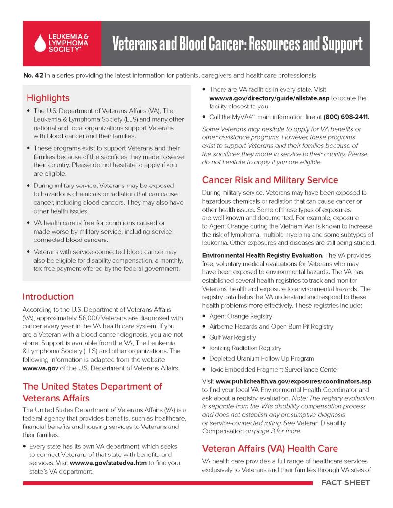 Veterans and Blood Cancer: Resources and Support