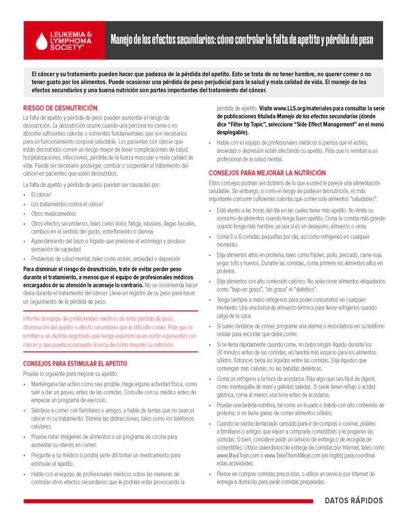 Manejo de los efectos secundarios: cómo controlar la falta de apetito y pérdida de peso