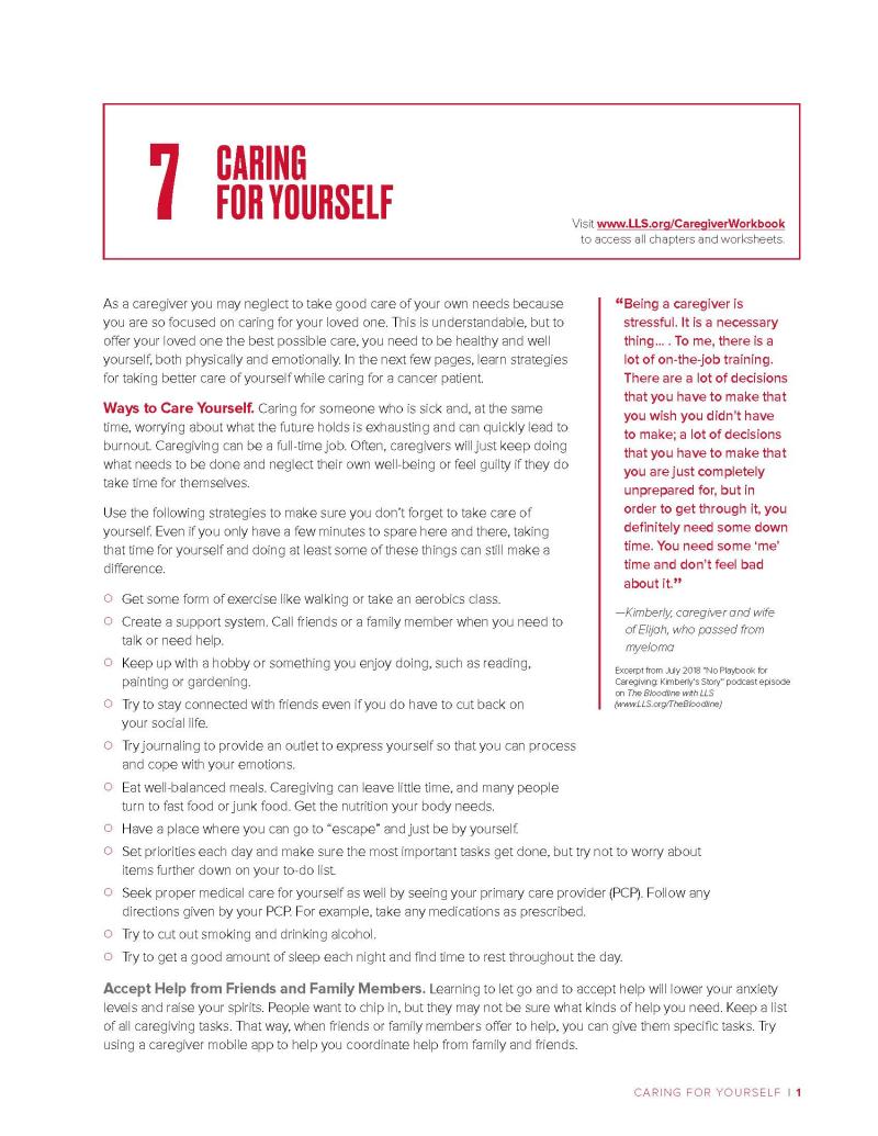 Caring for Yourself - Adult Patients