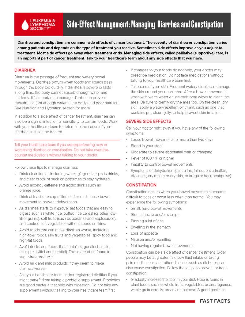 Side-Effect Management: Managing Diarrhea and Constipation
